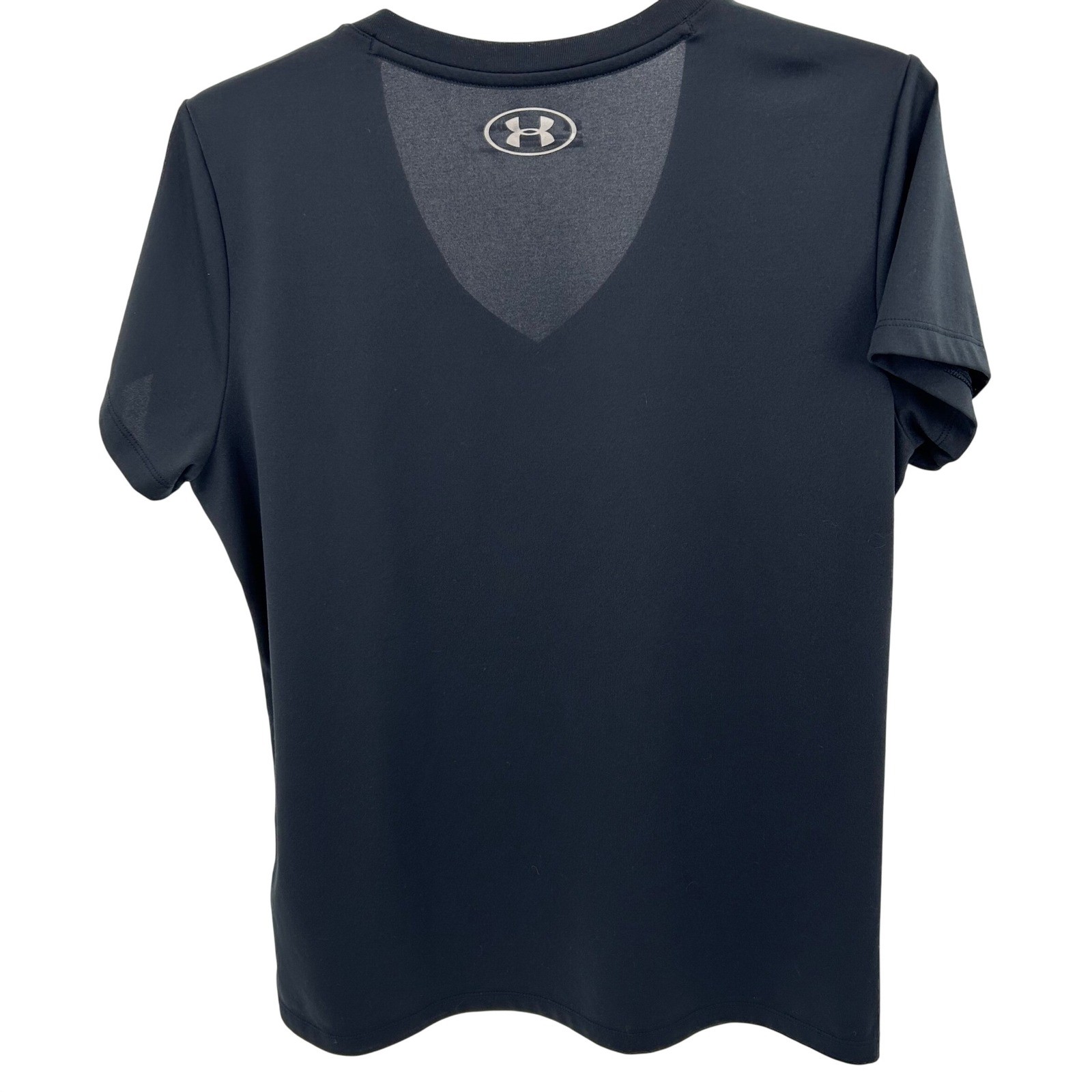 Under Armour Womens HeatGear V-Neck Short Sleeve Training Shirt Black Large