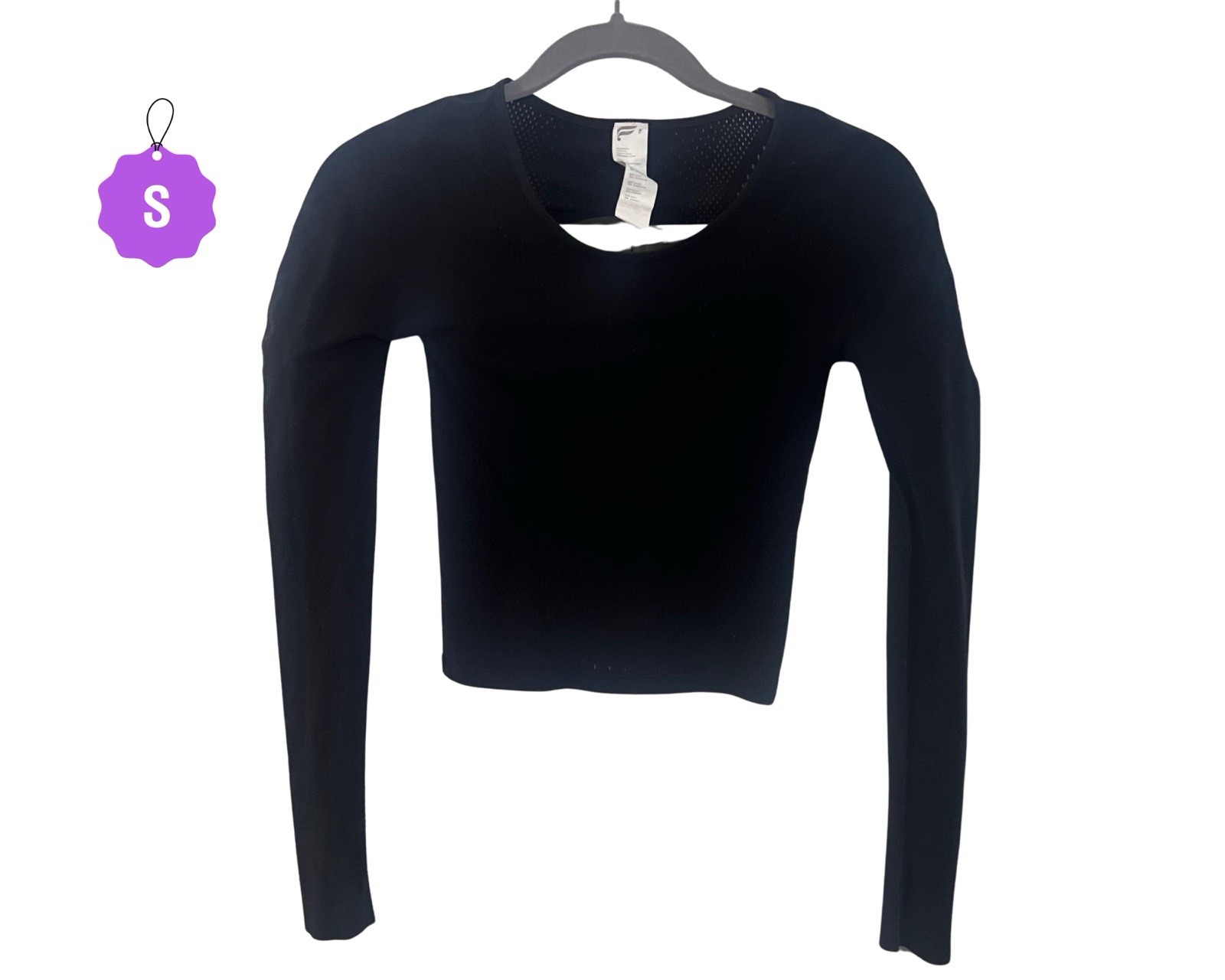 Fabletics Cropped long sleeve top small Key Hole Back New No Tags