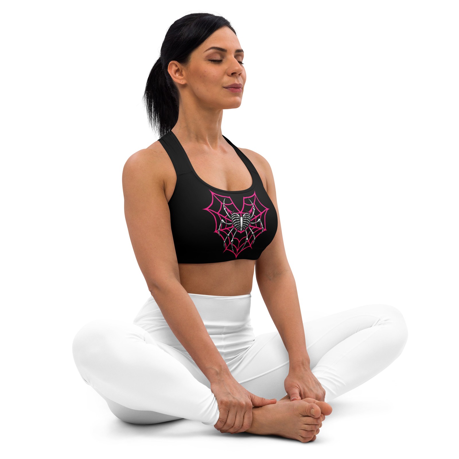 AJ Lee Love Bites Back Spider Web Padded Sports Bra