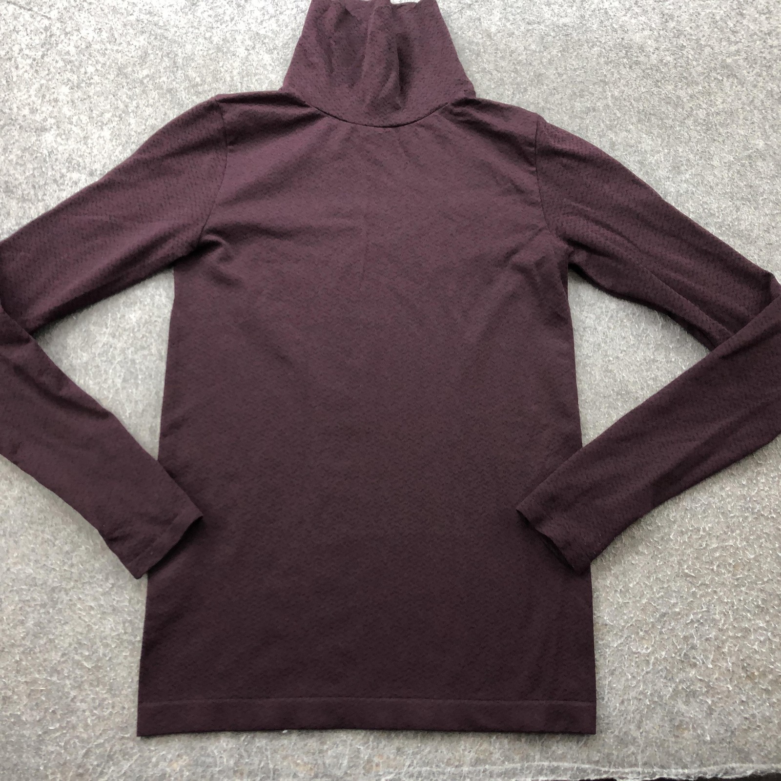 Athleta Pullover Womens Small Purple Turtleneck Jacquard Knit Long Sleeve Top