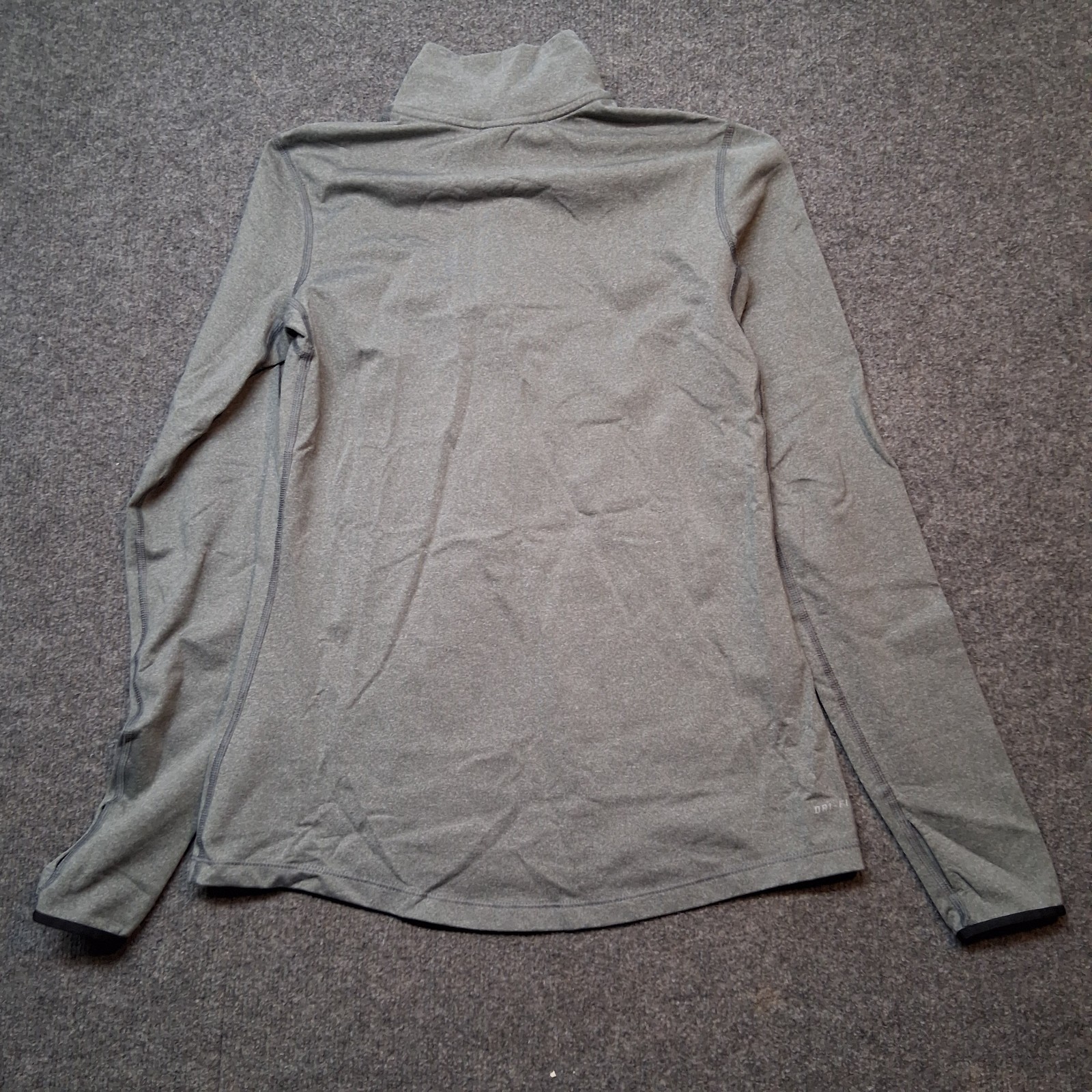 nike pro half zip womens large gray bicep swoosh dri fit