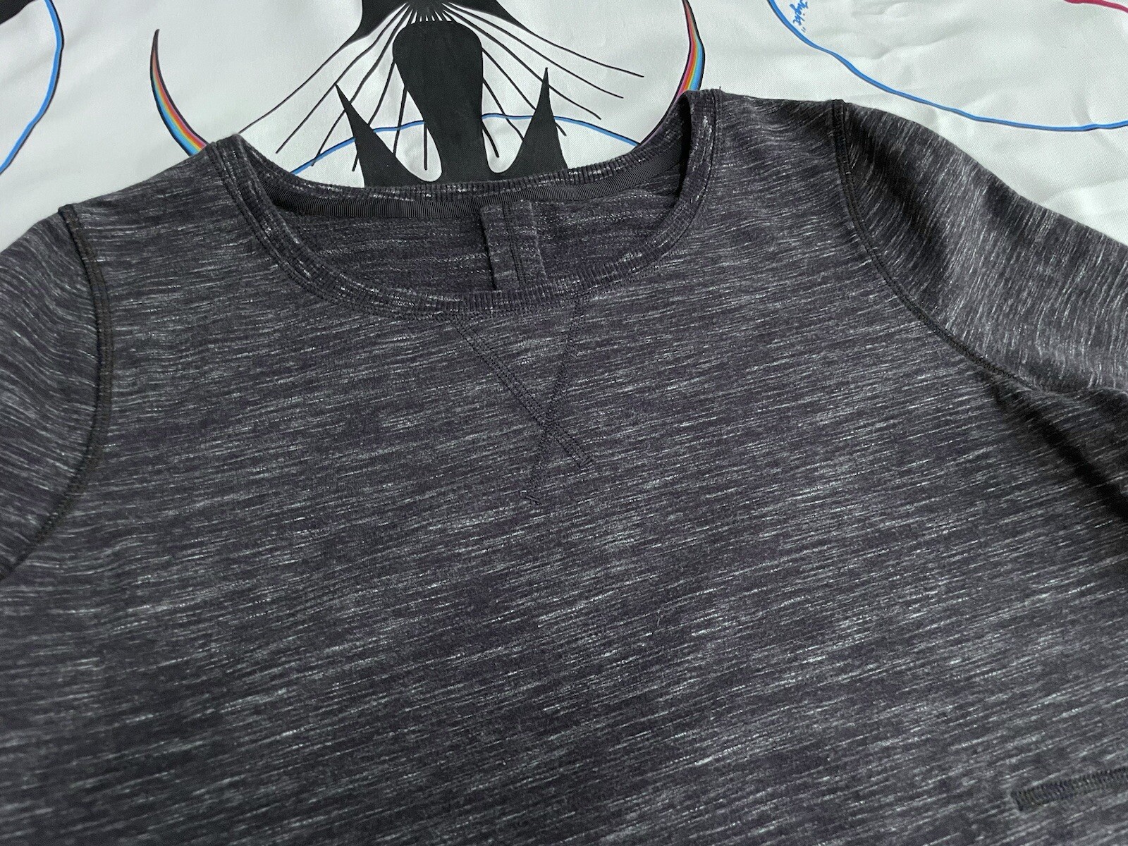 Womens Lululemon Exhalation Pullover II Sweater Heathered Marled Black 10