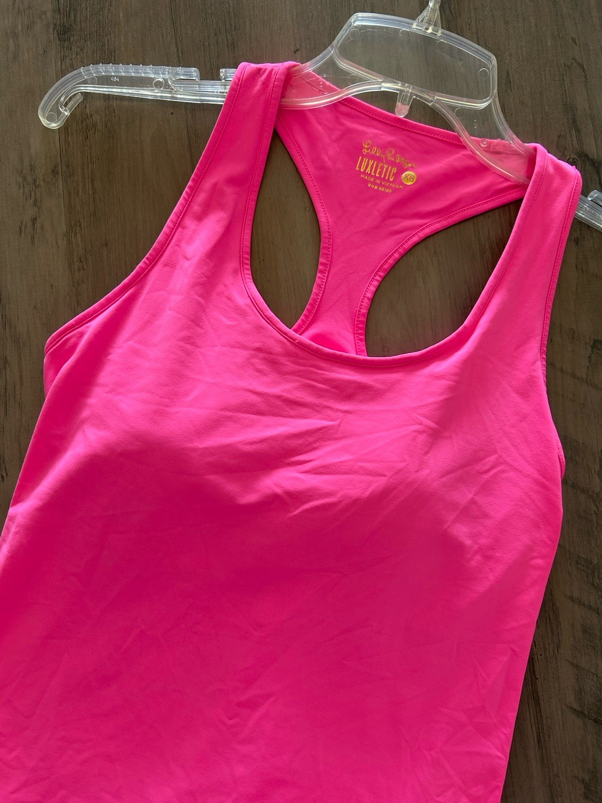 Lilly Pulitzer Claralee Luxletic Scallop Bra Tank Aura Pink Size XS
