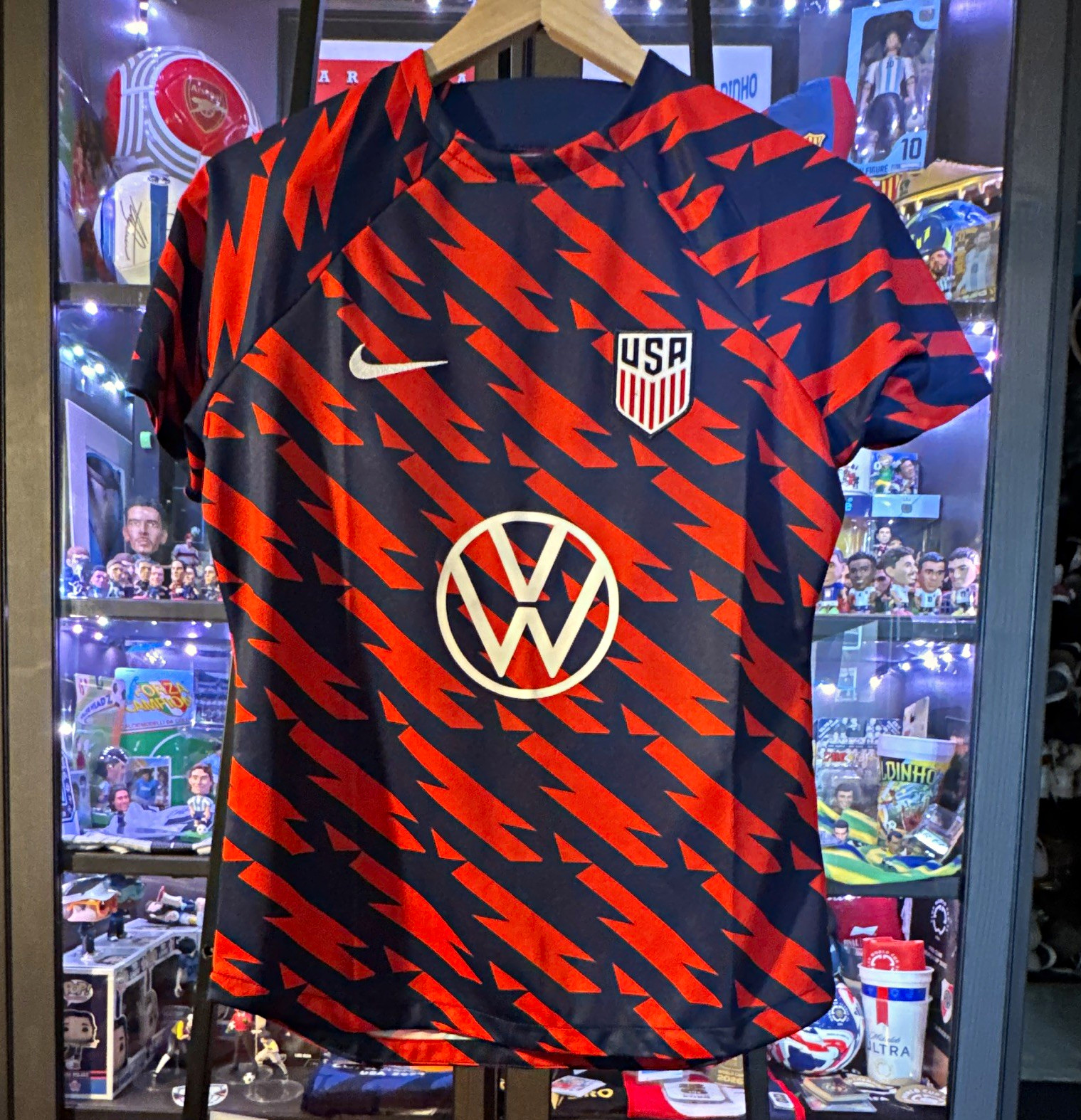 Nike Dri-FIT USA Soccer Women’s Jersey Breathable Small Navy/Red DR5046-688