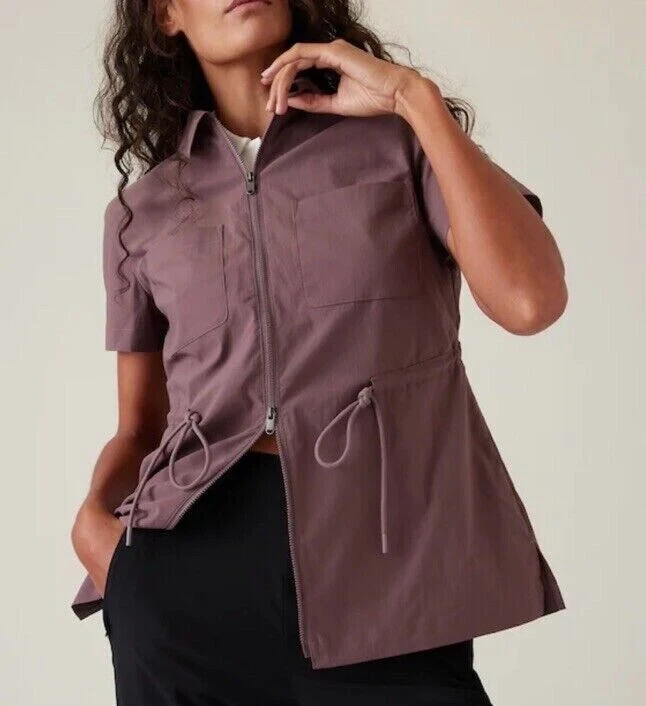 Athleta Advantage Cinch Tee-Damask Mauve-Size XS-NWOT