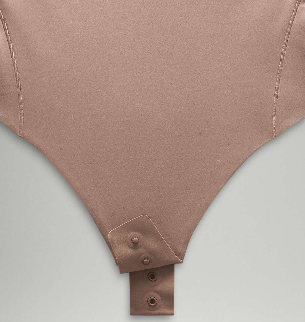 LULULEMON Wundermost Square-Neck Long-Sleeve Bodysuit L Taupetastic SO SEXY!