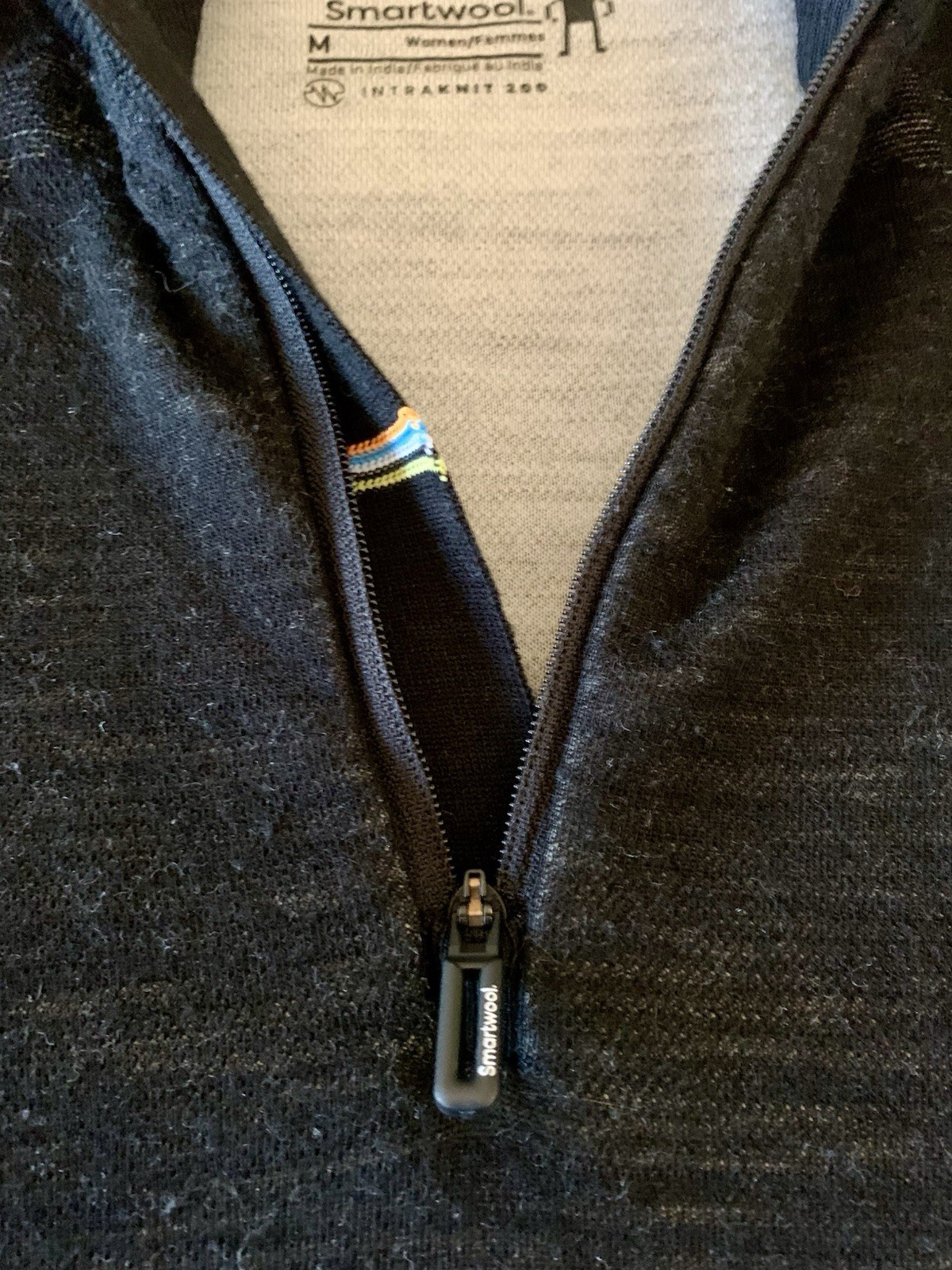 Smartwool Pullover Womens Size Medium Black Intraknit 200 1/4 Zip Merino
