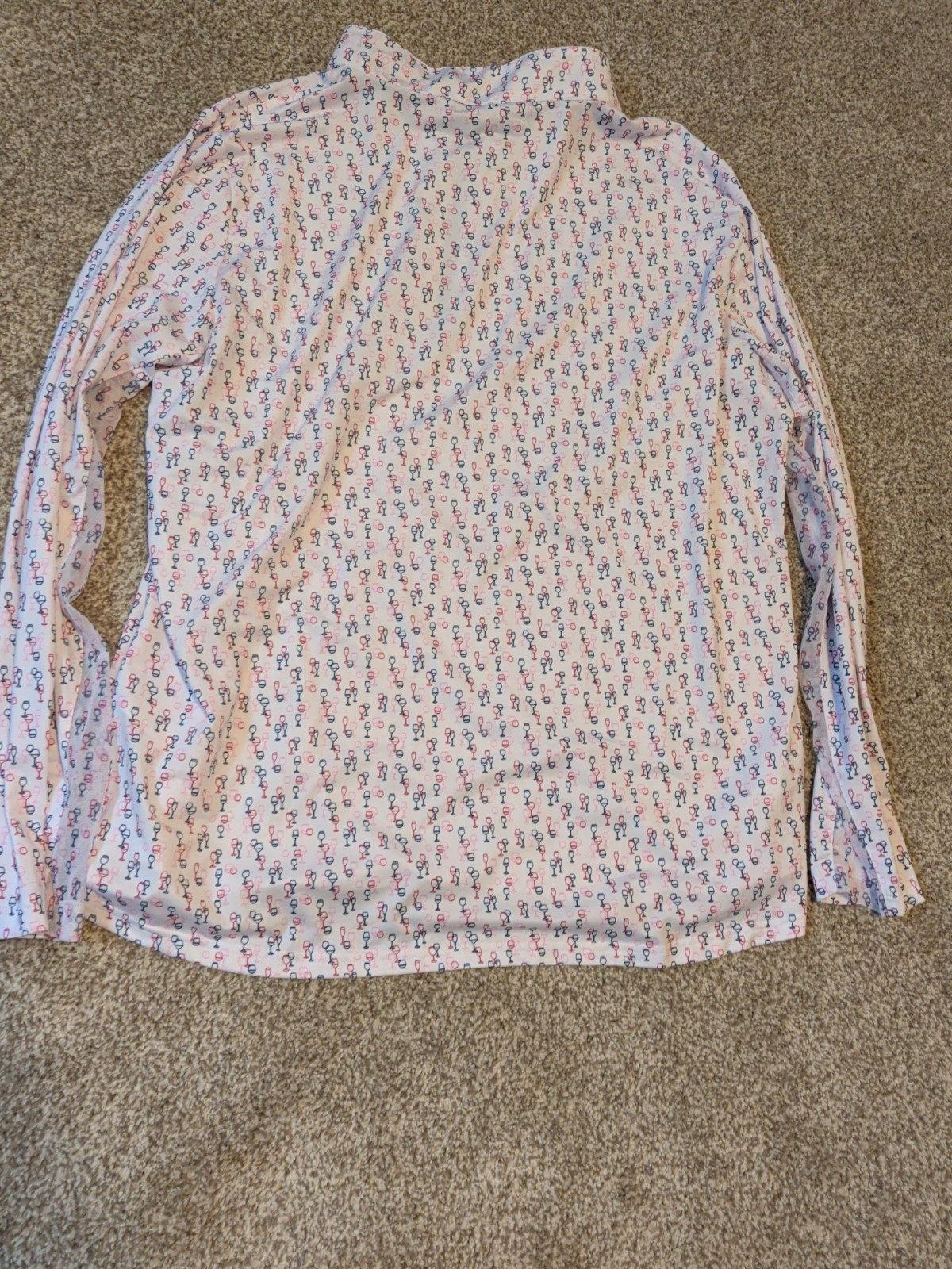 San Soleil Woman’s XXL Cocktail Glass Print Performance Quarter Zip