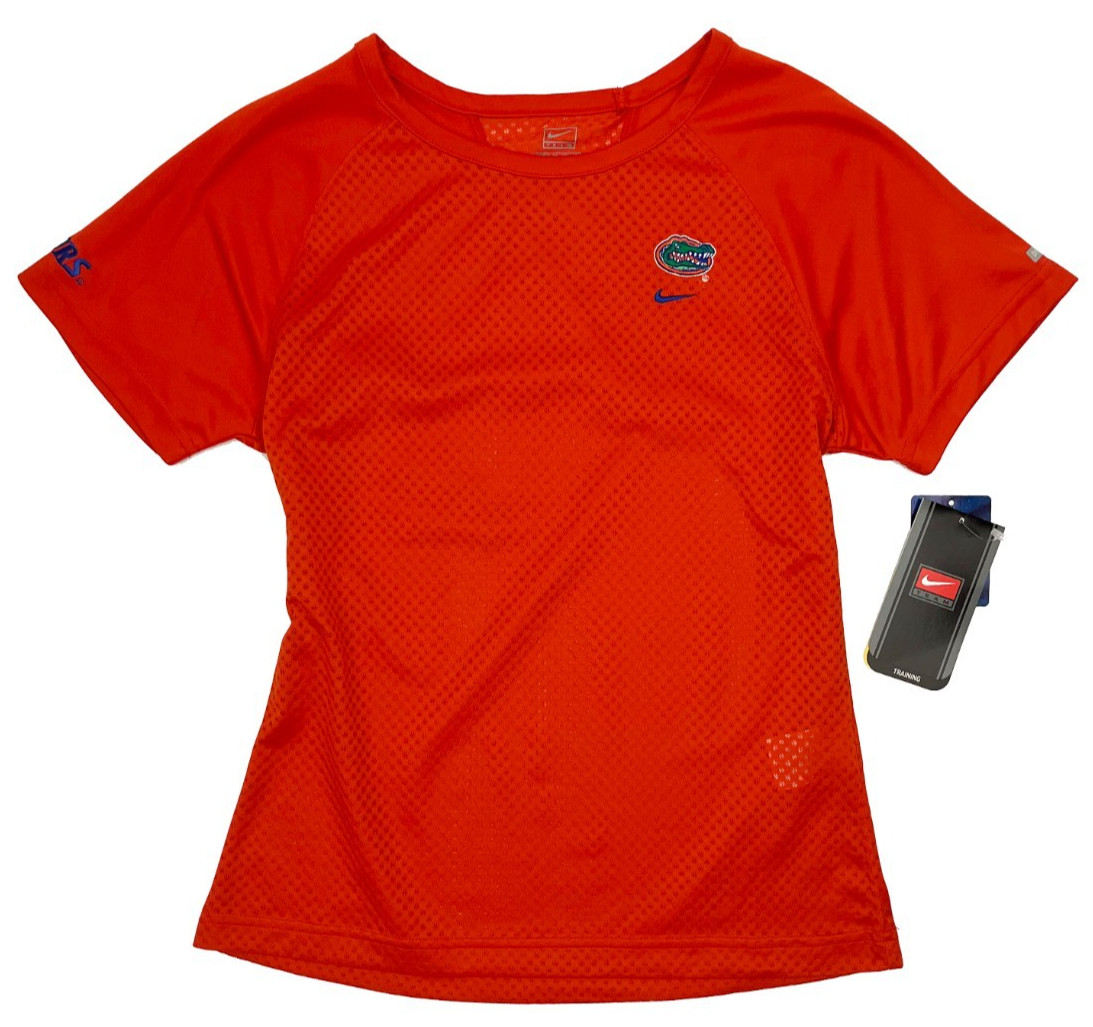 Nike NEW NWT Florida Gators UF Mesh Orange Top Shirt Womens XS X-Small 0-2