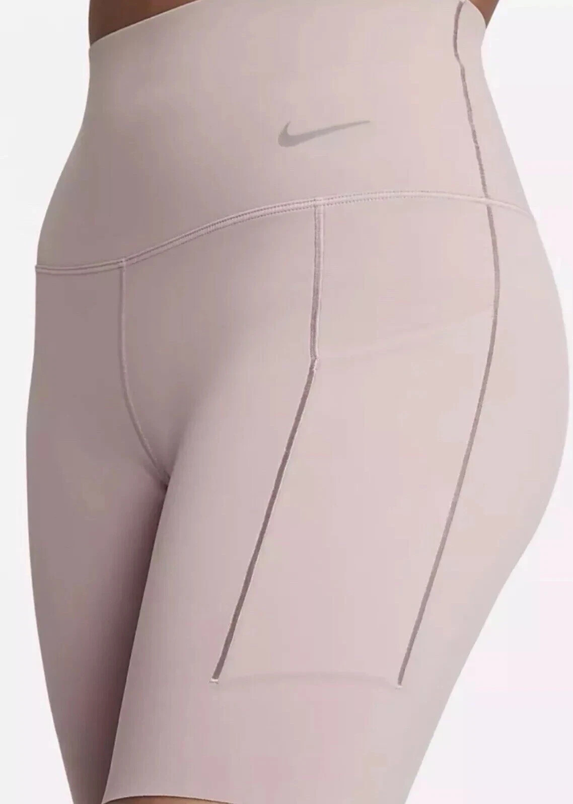 NIKE UNIVERSA WOMEN TRAINING MEDIUM SUPPORT HIGH RISE 8”SHORTS SZ S #DQ5994-NWT