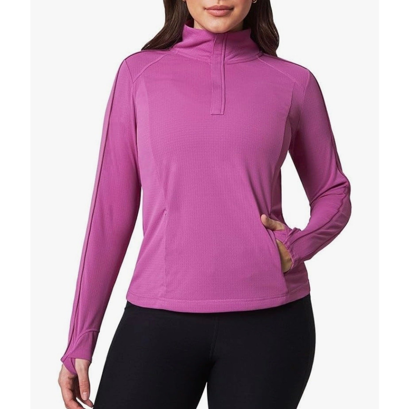 Mondetta Performance Recycled Polyester Top Puyllover 1/4 Zip Top Purple M