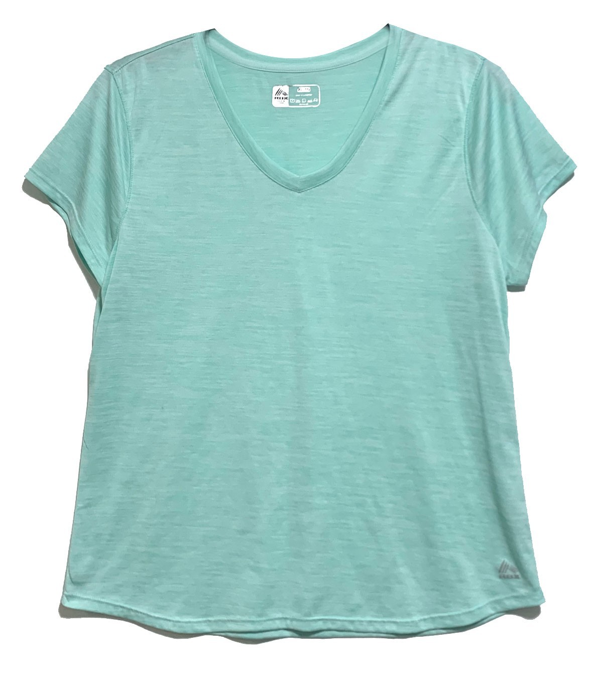 RBX Aqua V-Neck Activewear Logo T-Shirt, size XL
