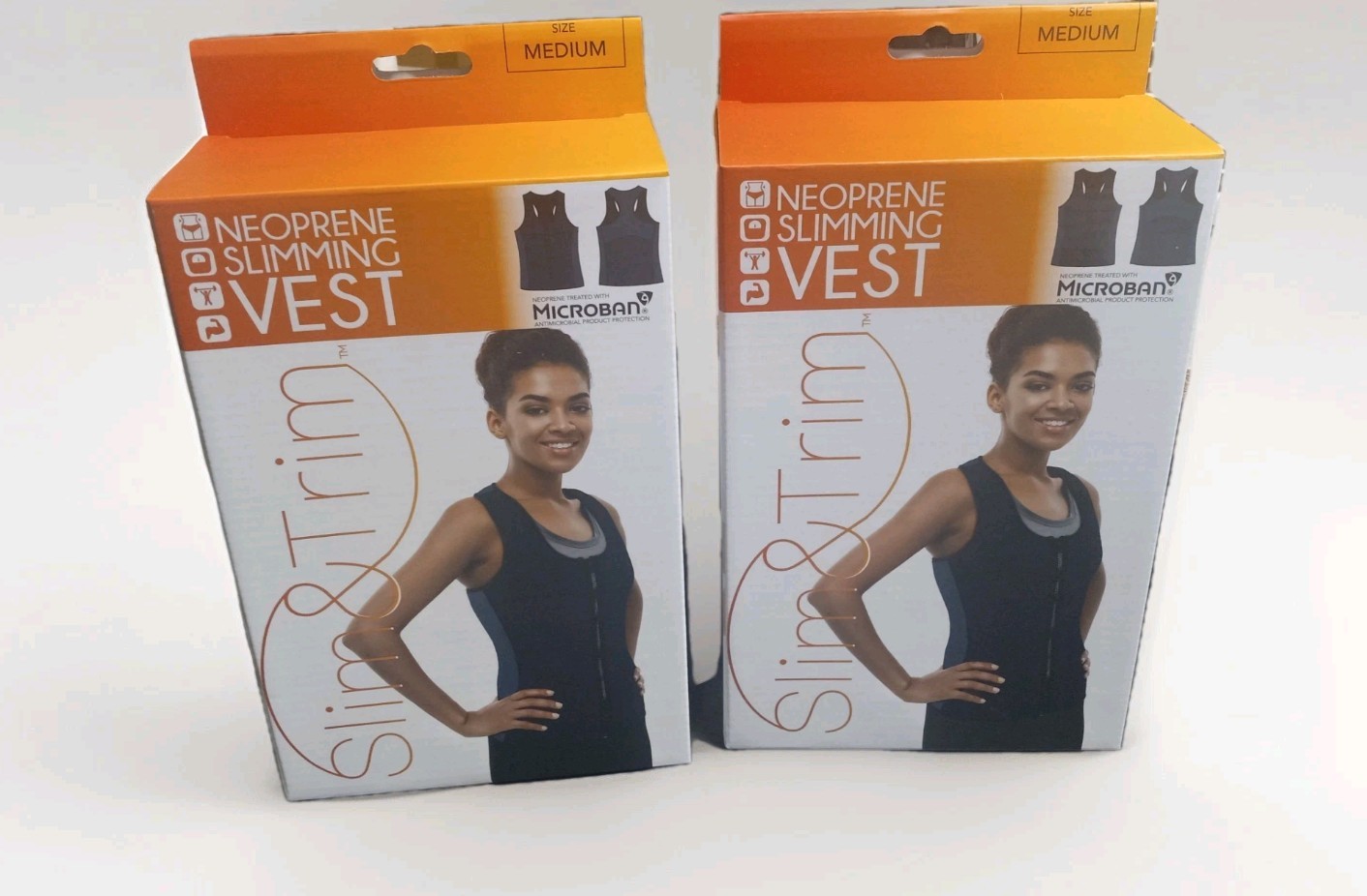 Set of 2 – SLIM TRIM Neoprene Slimming Vest Medium Large Exercise Workout