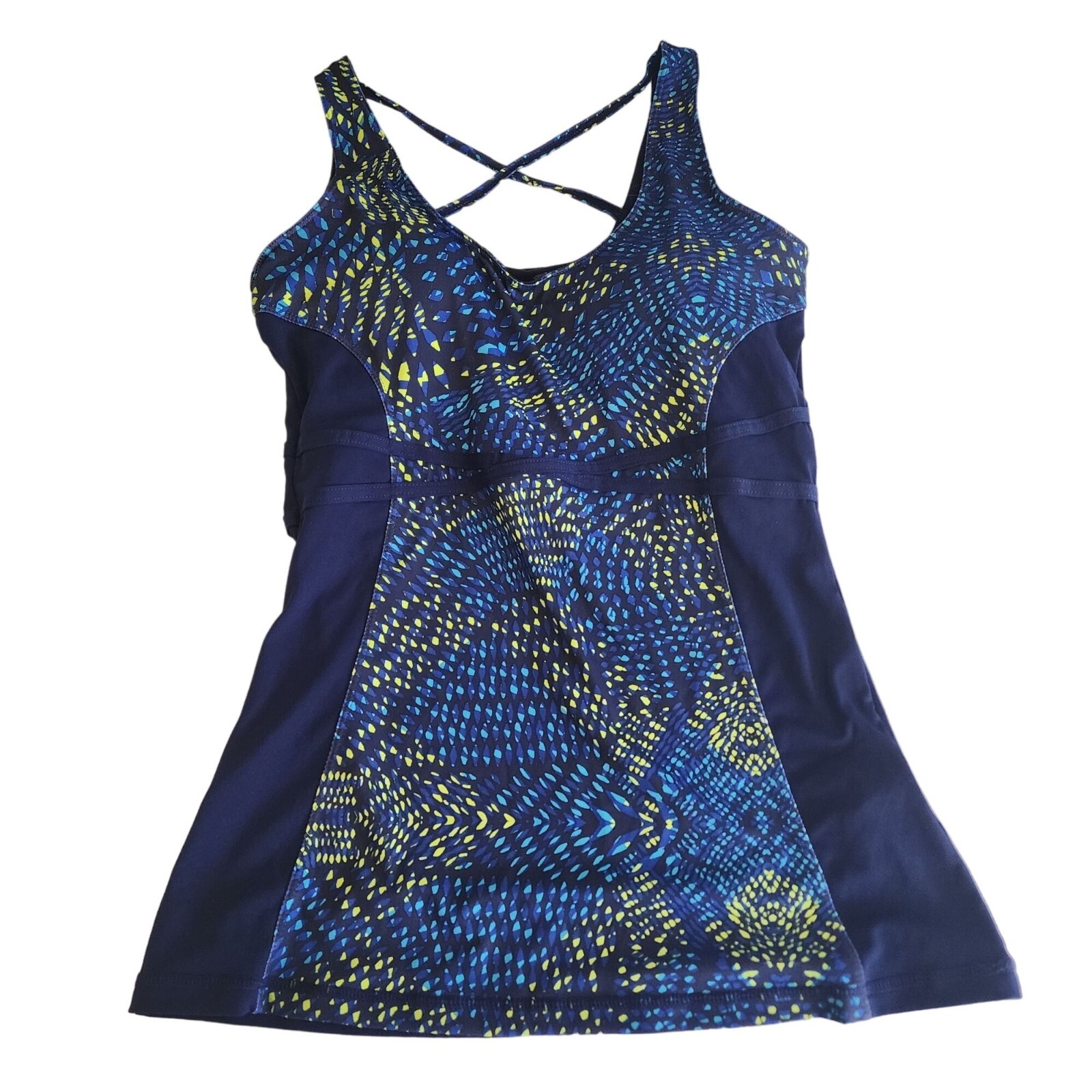 New Fabletics tank top size S blue yellow