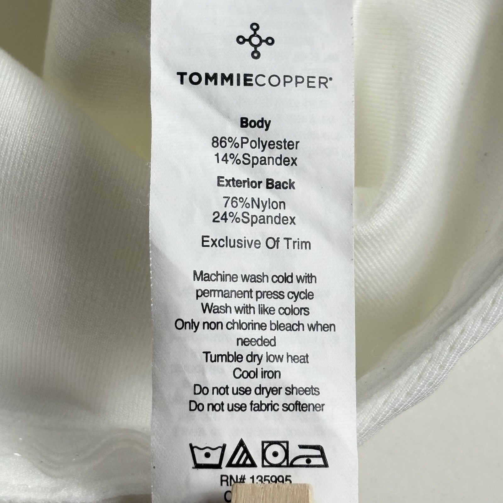 Tommie Copper Full Back Support Compression Shirt White Size M Zip Front $115