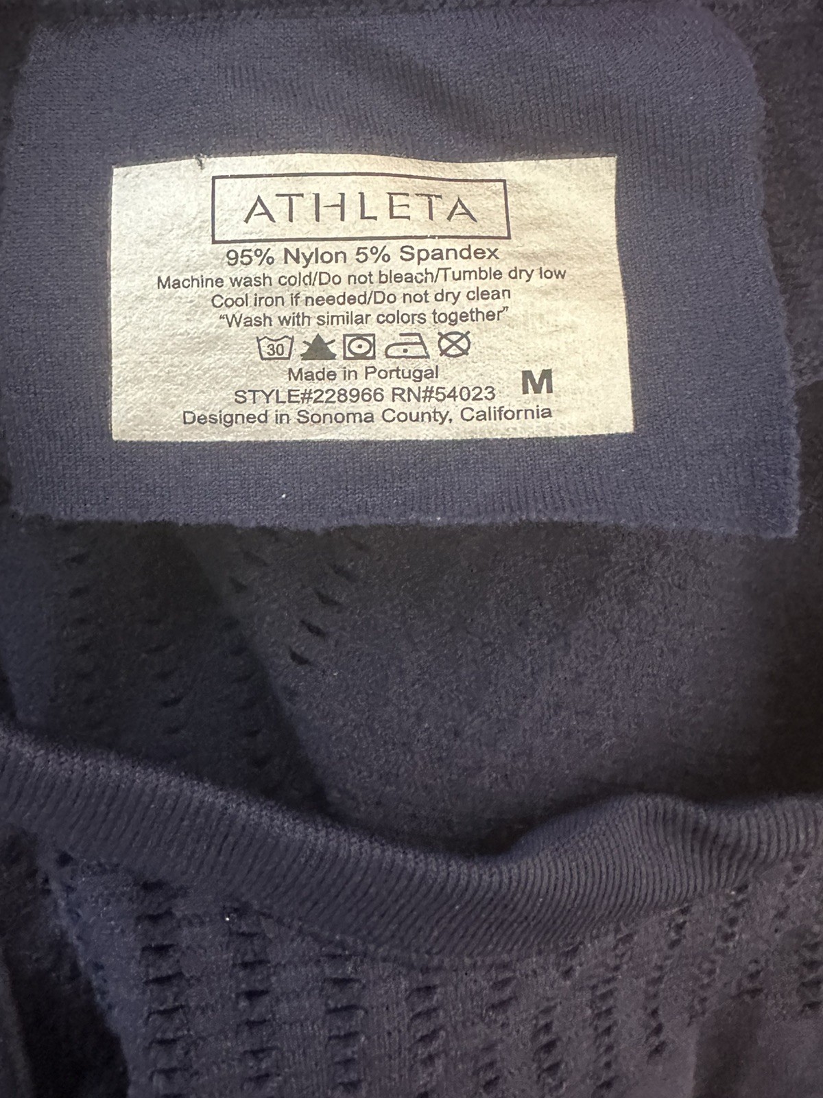 Athleta Womens M Seamless Compression Tank Top Navy Blue Athletic Workout Yoga