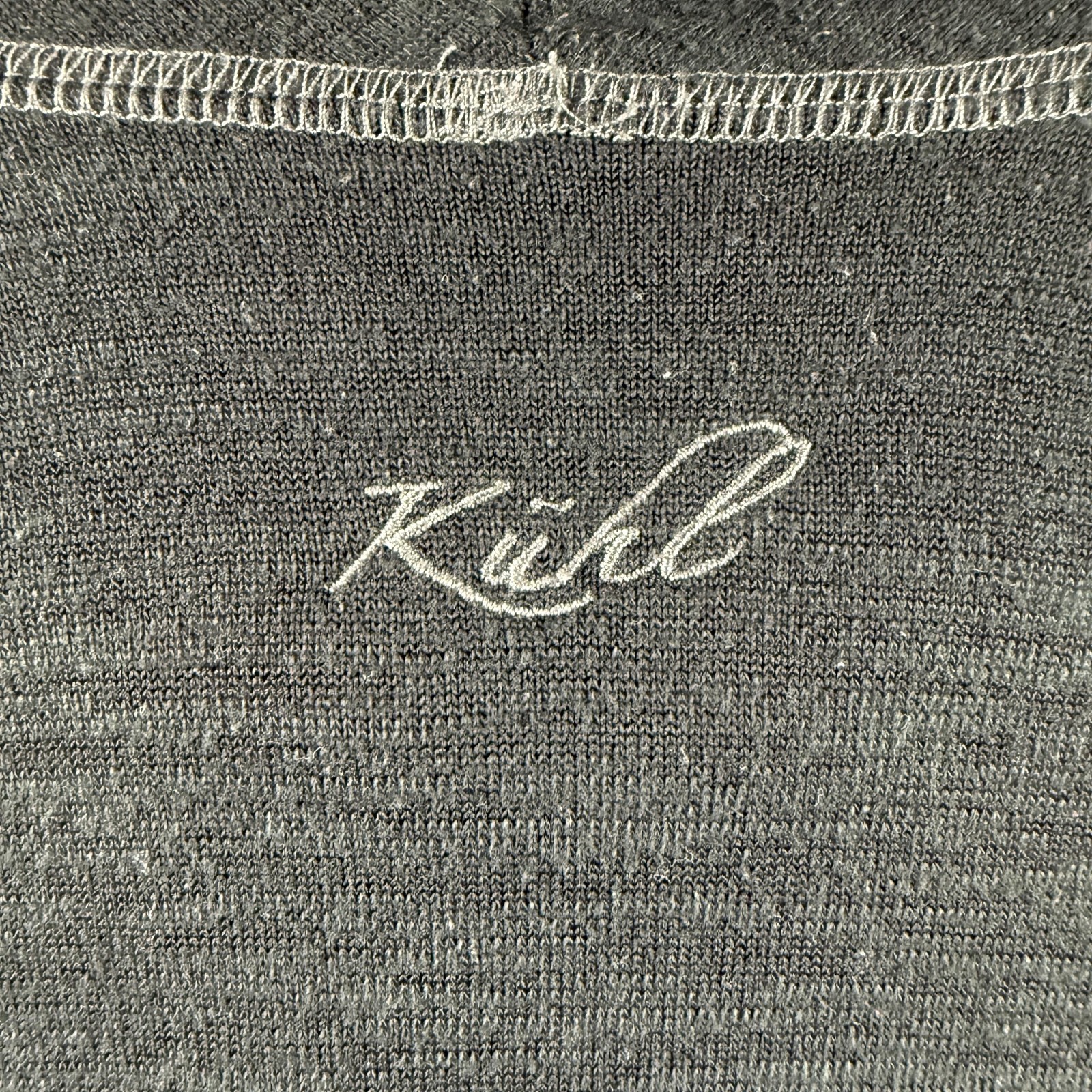 Kuhl Pullover Womens Medium Gray Cowl Neck Knit Sweatshirt Pockets Stretch