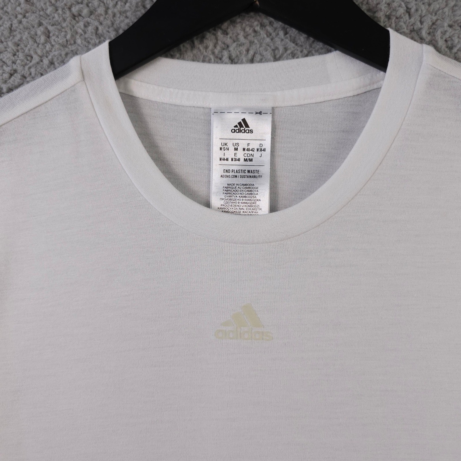 Adidas Training Shirt Womens Medium White Aeroready Petal Sleeve Crew Neck Gym