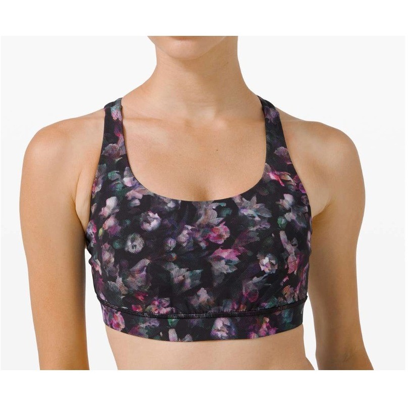 Lululemon Through The Movement Tee Sea Steel+ Floral Energy Bra Womens 8 Set Lot