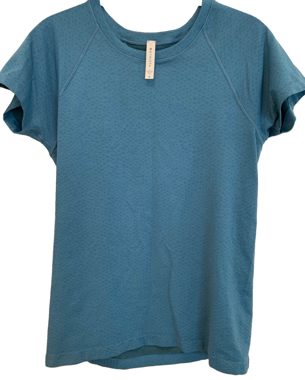 Athleta Momentum Seamless M Short Sleeve Tee Blue Teal #172