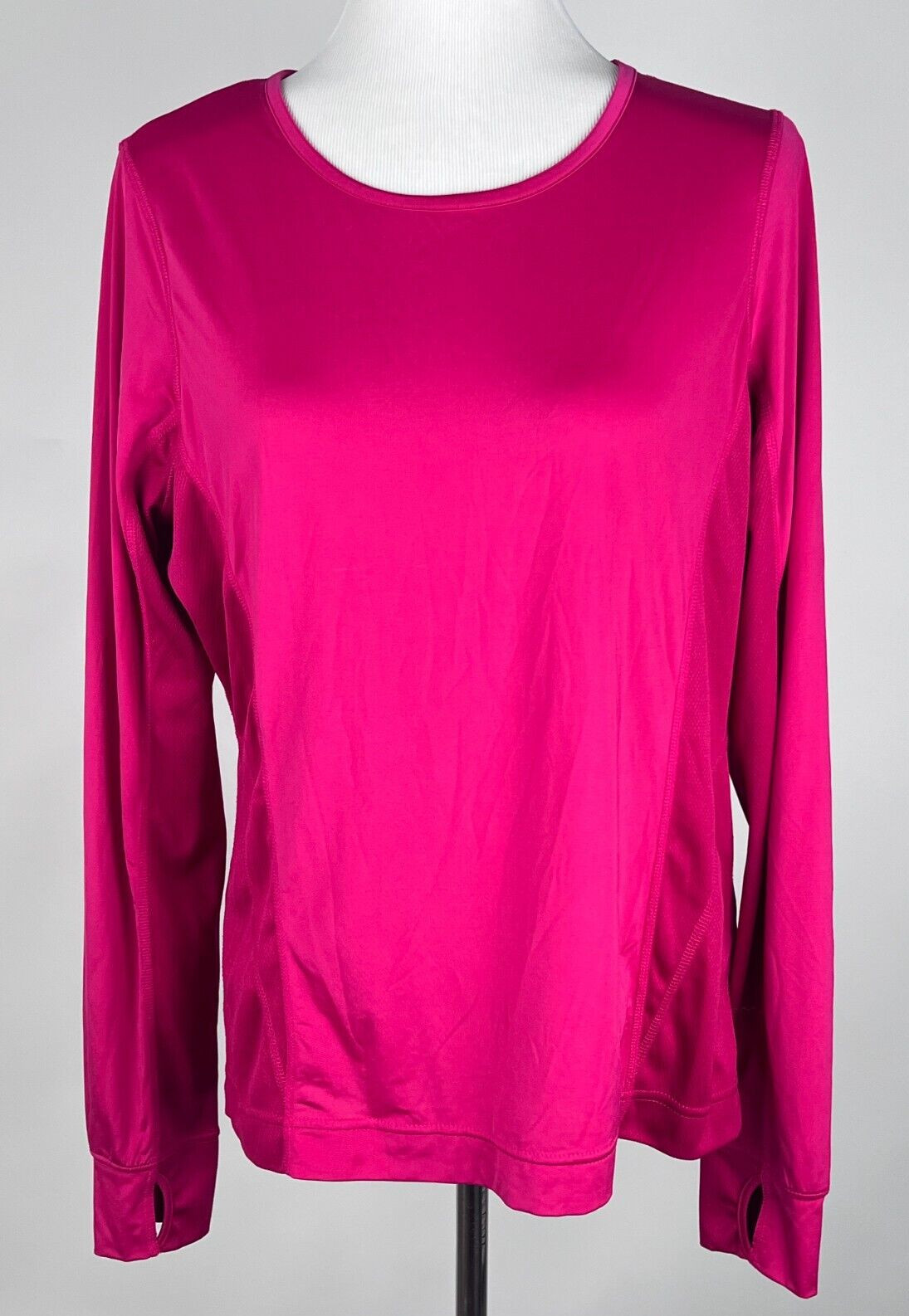LANDS’ END ‘Long Sleeve Performance Tee with Mesh Panels’ – L, Pink
