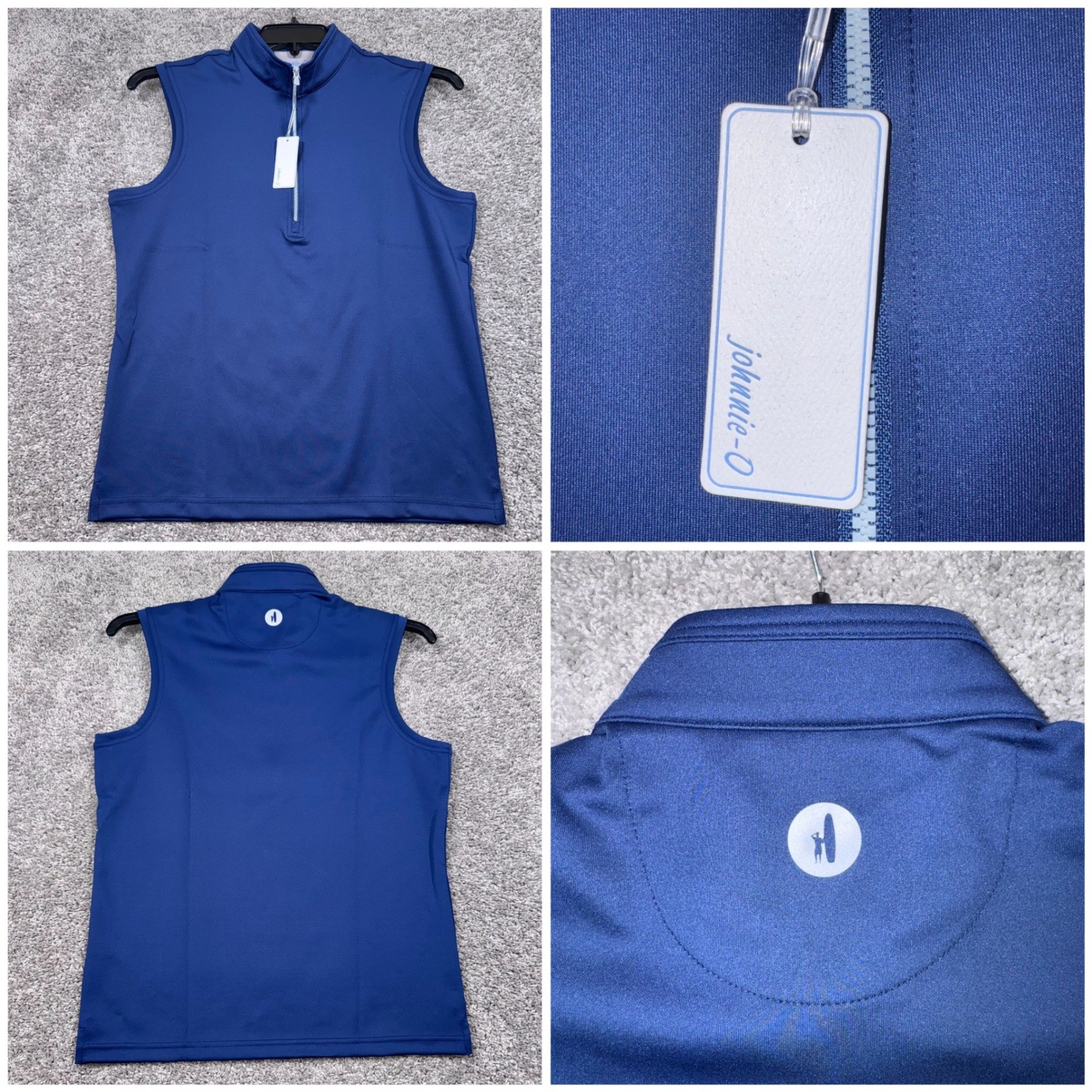 johnnie-O Dave Performance Vest Womens Stretch Quarter Zip Navy Large NEW