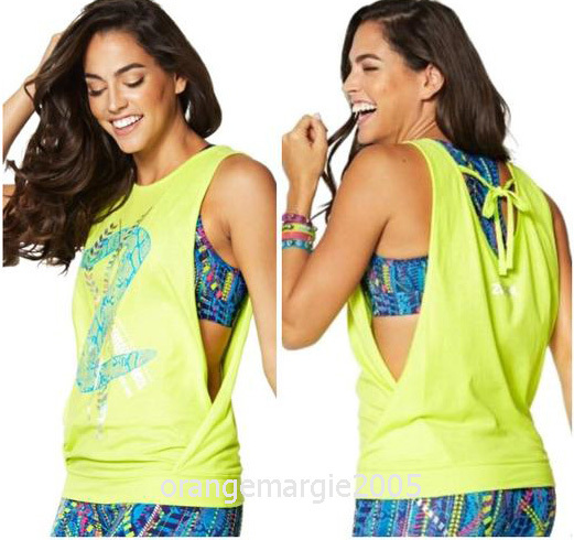 ZUMBA 2 PieceSet! RepStyle Reversible V Bra + Rep My Style Loose Bubble Tank M L