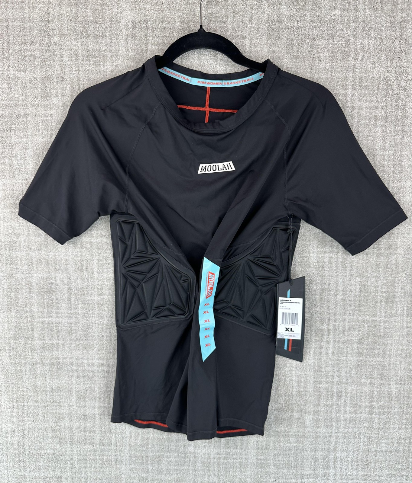 MOOLAH T-Shirt Womens XL Black Padded Compression Pullover Athletic Basketball