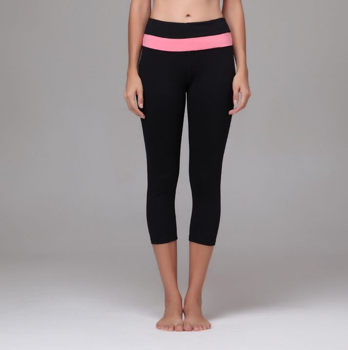 Pink Black Yoga pants/Fitness Crop Pants/Legging Size 6- Top Quality From NYC