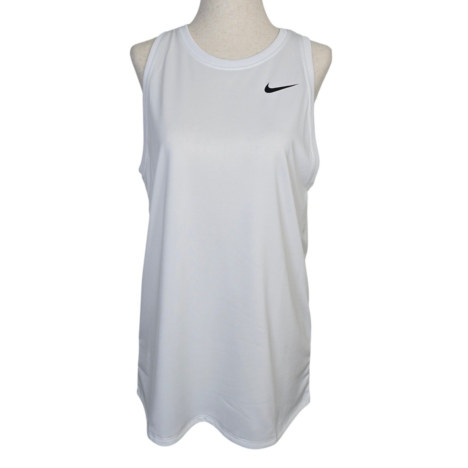 Nike Womens Dri-FIT Training Tank Top White DX0701-100 Size Medium NWT
