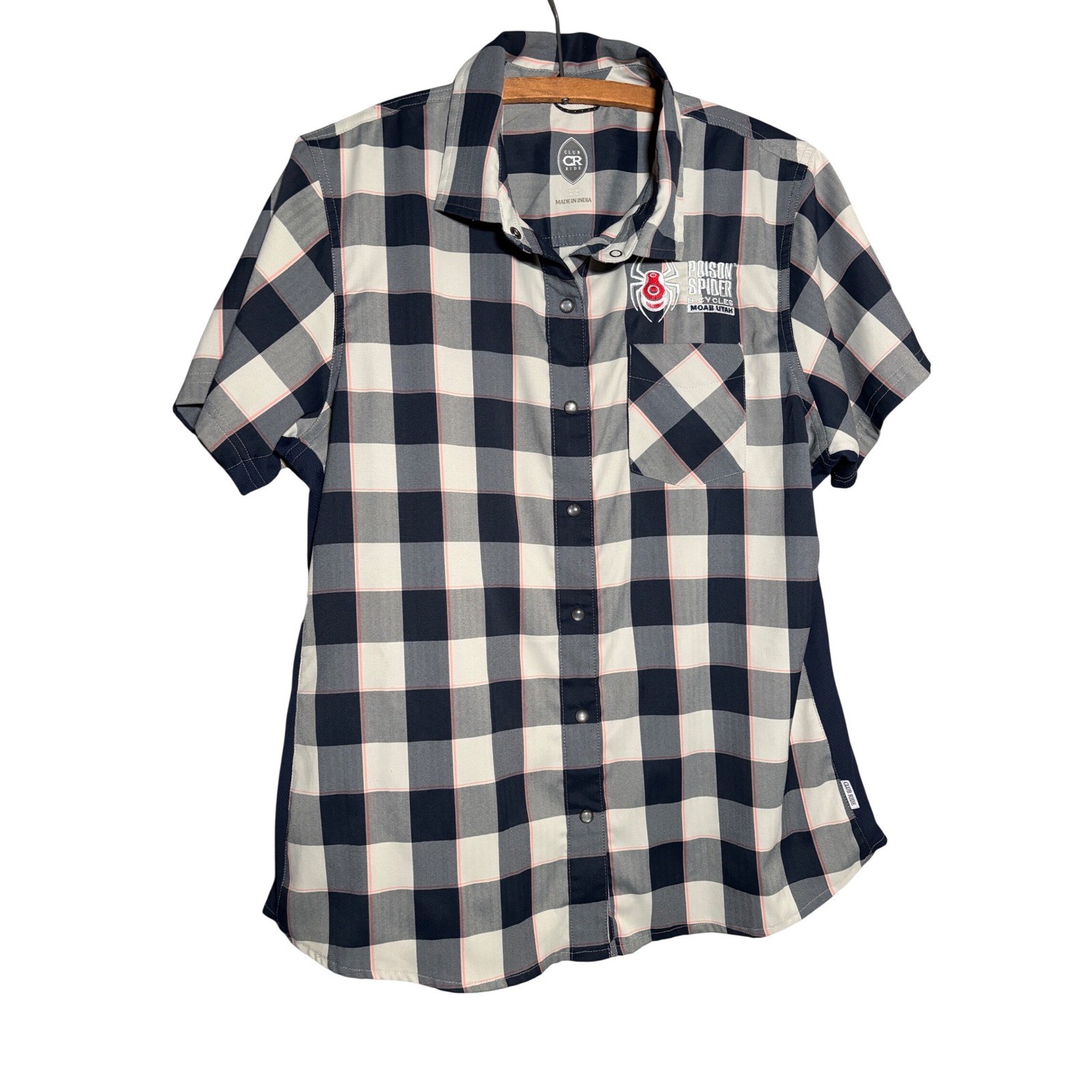 Club Ride Womens L Poison Spider Bicycles Moab Cycling Jersey Shirt Plaid