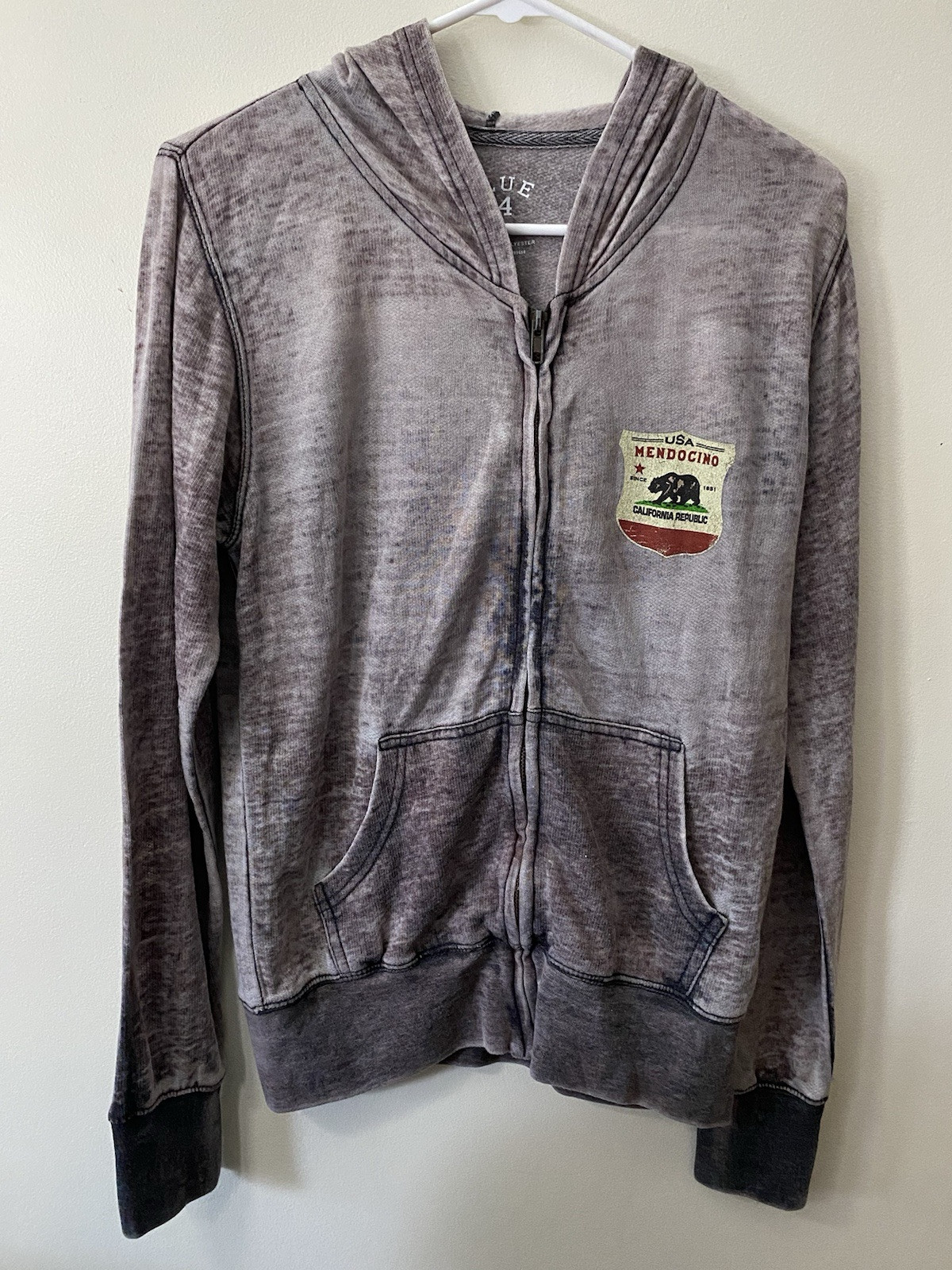 Women’s Zip Up Charcoal Grey Sweater Hoodie Size Medium ￼