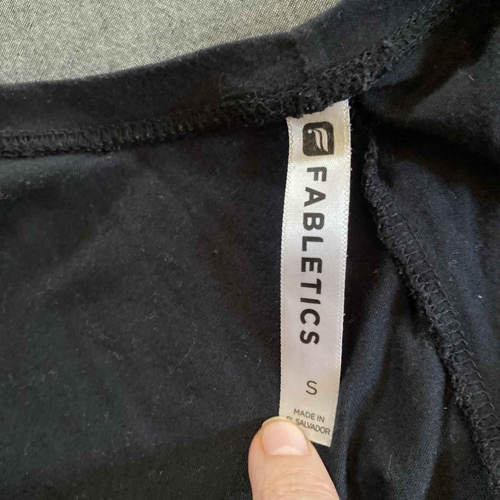 Fabletics Black Long Sleeve Top Size Small Workout Lounge Long Back Sexy