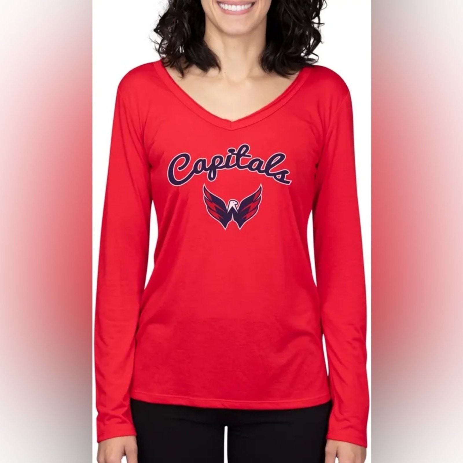 Concepts Sport Women’s Washington Capitals Marathon Knit Long Sleeve T-Shirt S