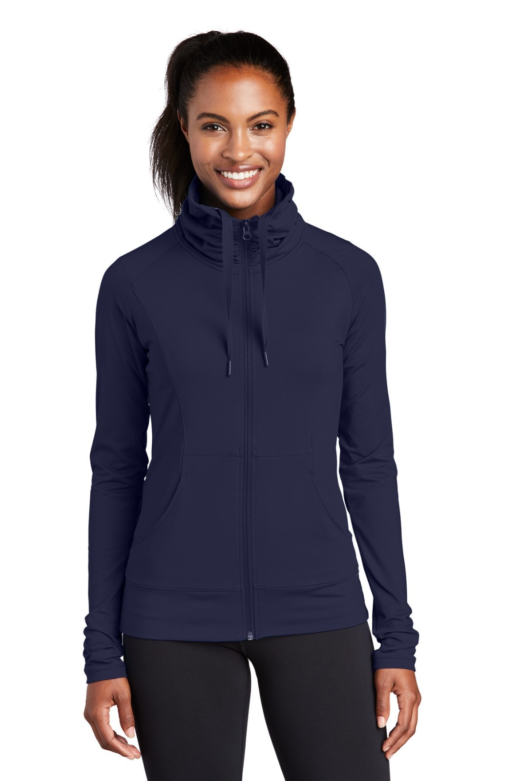 Sport-Tek Womens Long Sleeve Sport Wick Full Zip Jacket Navy Medium LST852 New