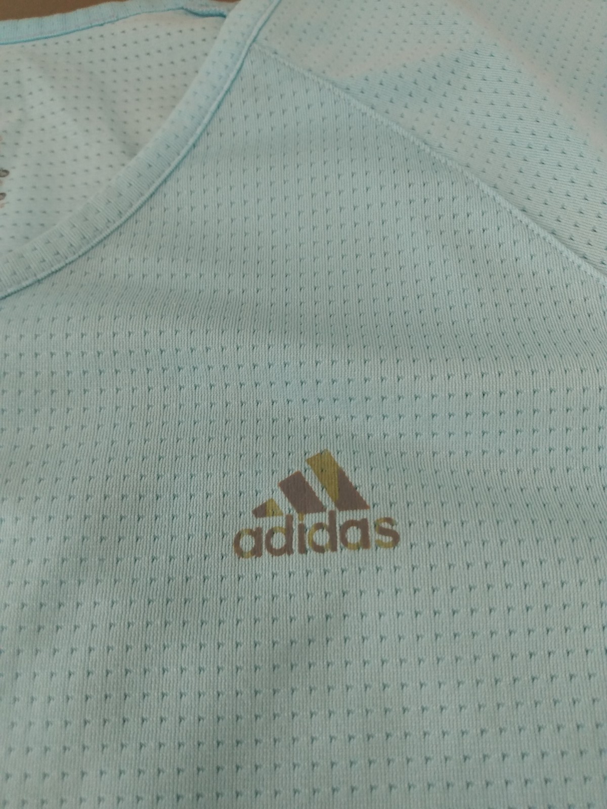ADIDAS CLIMALITE Training Running V-Neck T-Shirt Long Sleeve L