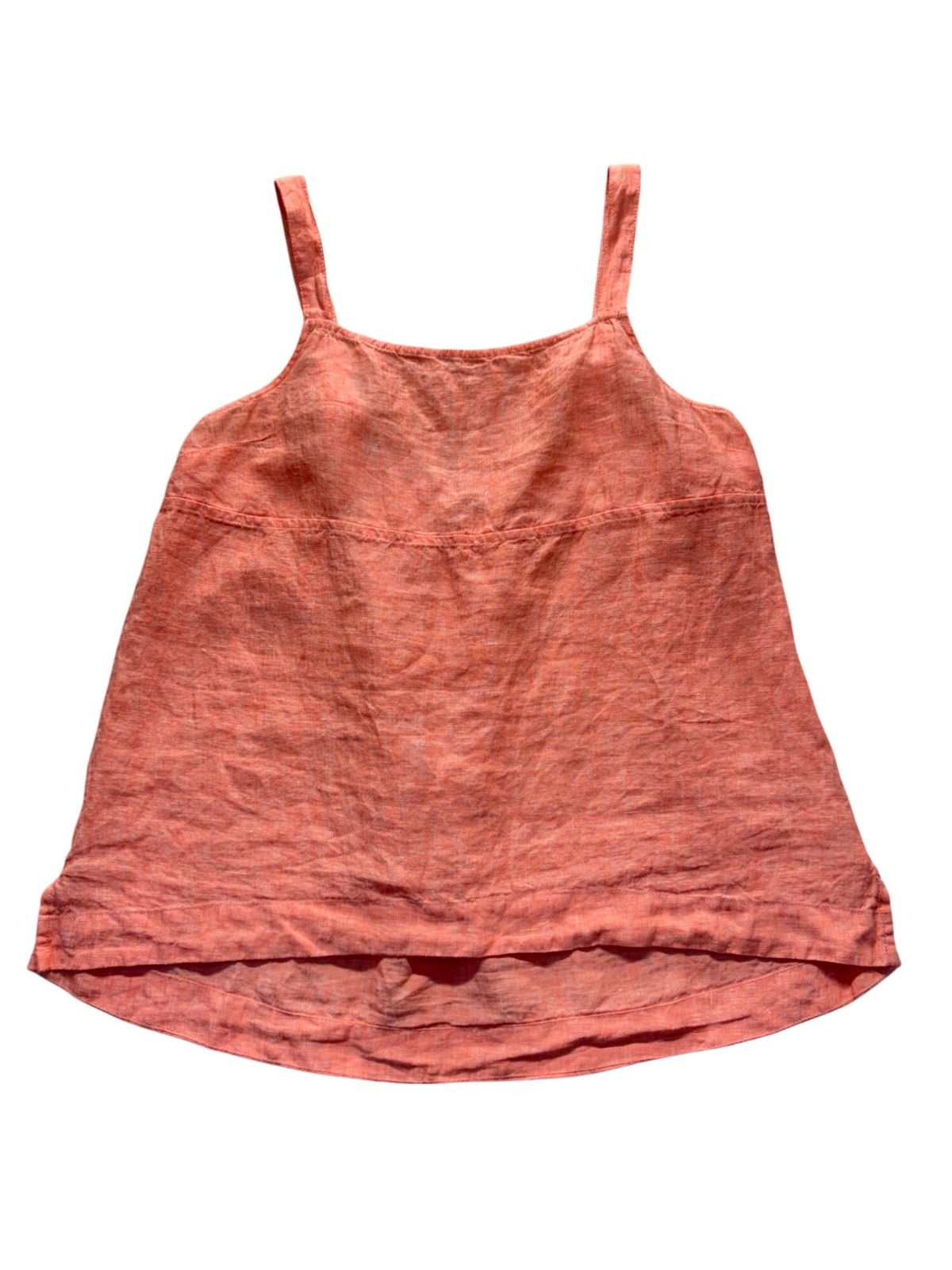 Athleta Coral Linen Tank Top Adjustable Straps Lightweight Large 25” #9732