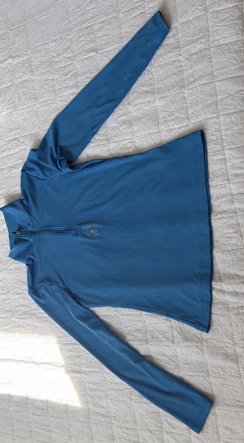 Spyder Women’s Small Blue 1/4 Zip Pullover Base Layer Athletic Top Long Sleeve