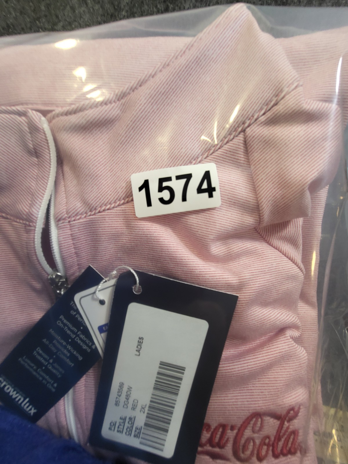 Devon & Jones Womens CrownLux Performance Clubhouse Micro-Stripe Quarter-Zip 2XL