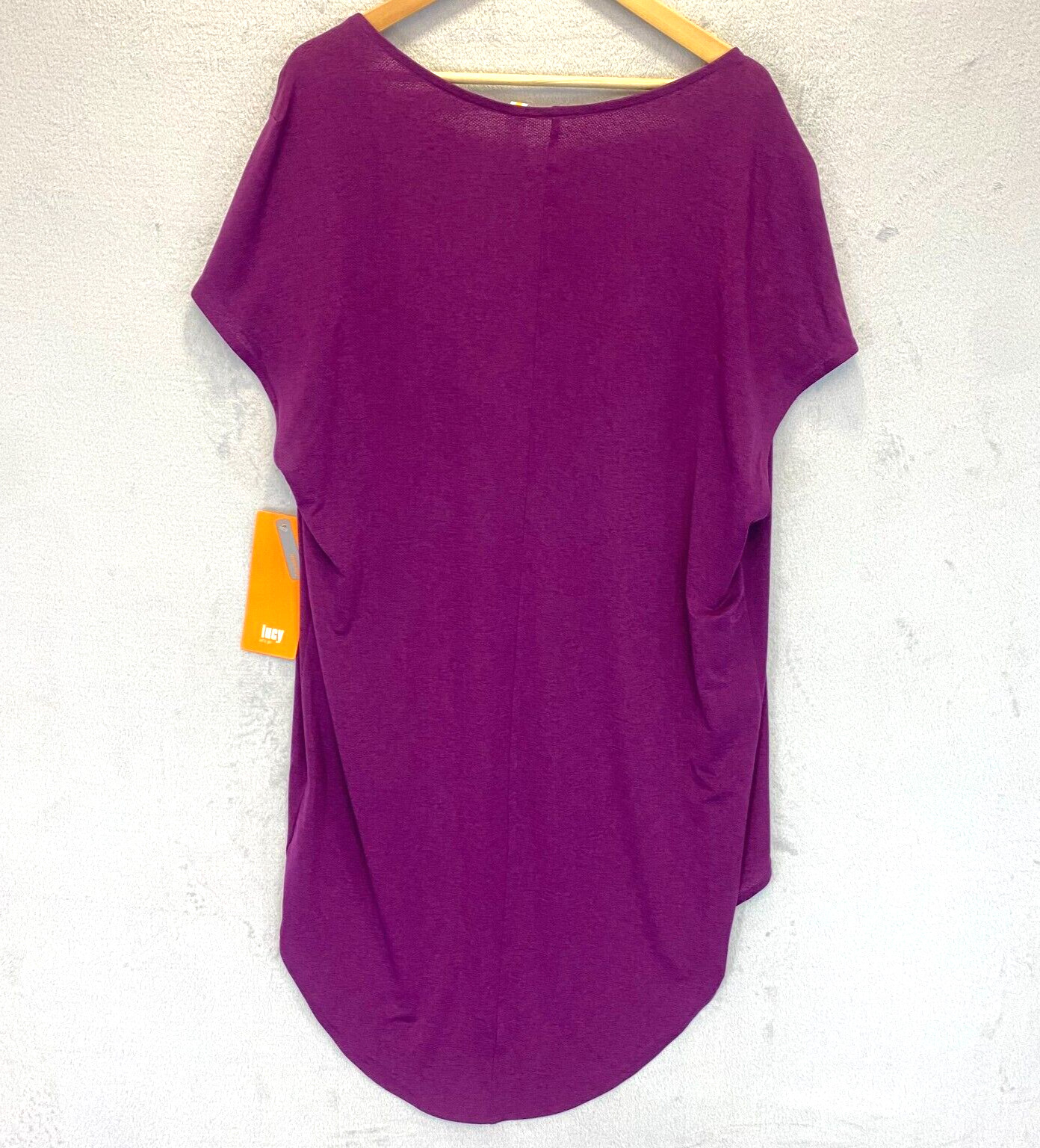 Lucy Yoga Flow Wrap Top Medium Athletic Purple Breathable Open Front Mesh NWT