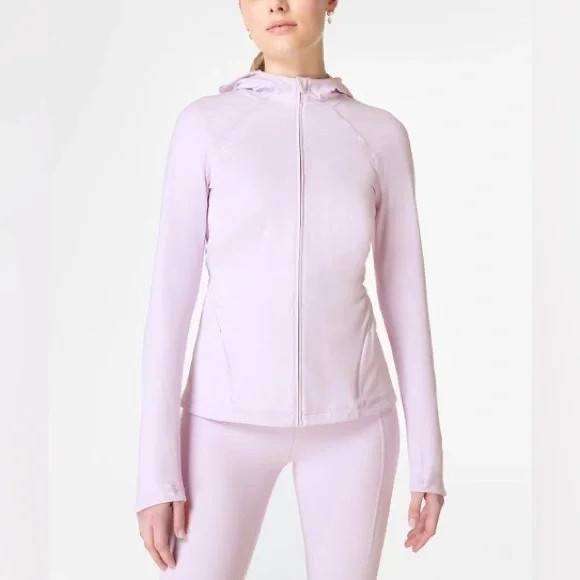 Sweaty Betty Women’s Super Soft Workout Zip Through Hoodie Jacket Sz M Purple
