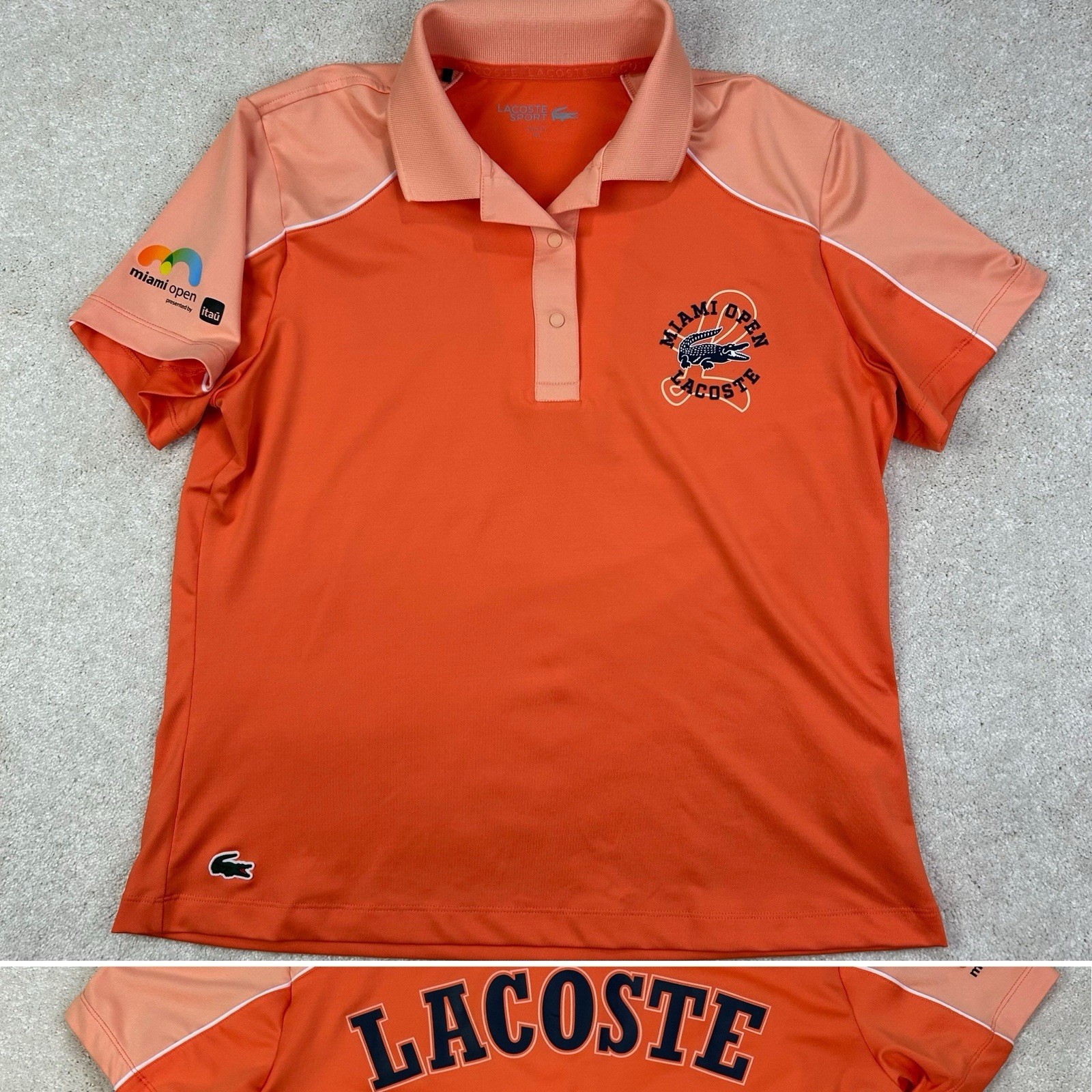 Lacoste Sport 2025 Miami Open Women’s Ball Girl Orange Upf Tennis DF7772 Polo 44