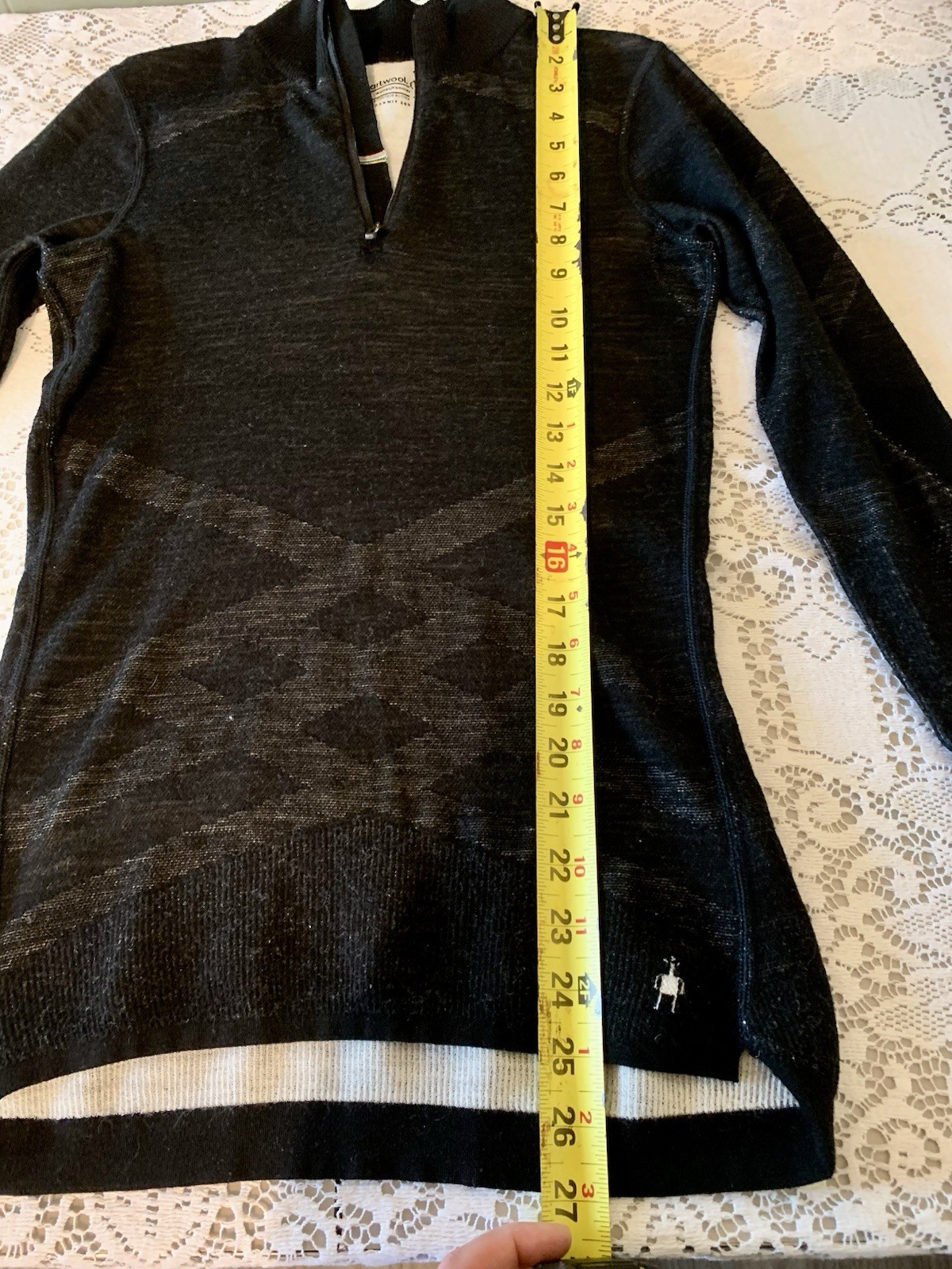 Smartwool Pullover Womens Size Medium Black Intraknit 200 1/4 Zip Merino