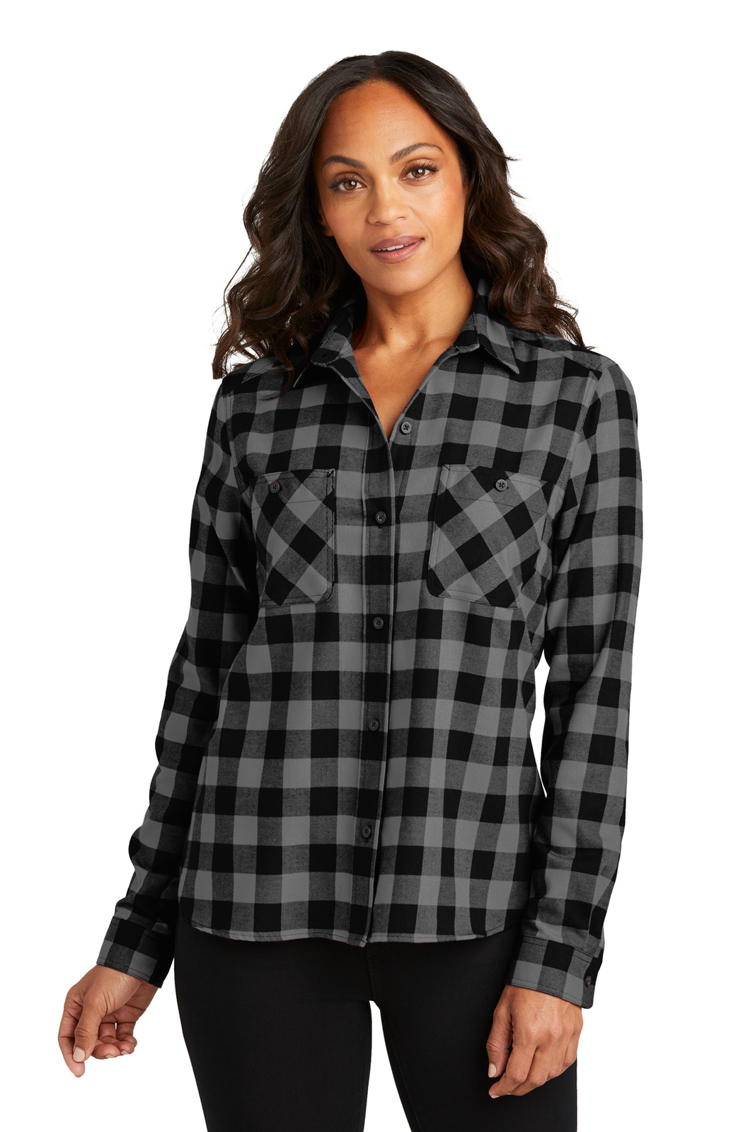 Port Authority LW669 Womens Long Sleeve Plaid Flannel Shirt