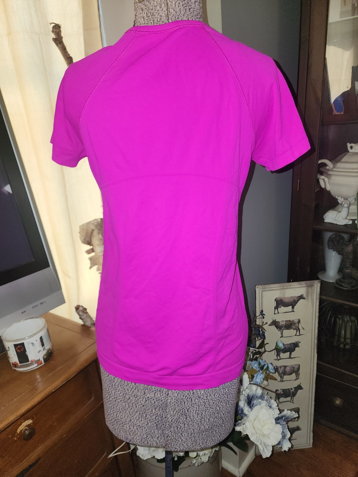 *no Tag* Athleta Pink Stretch Breathable Crew Neck Short Sleeve Running XS/Sm