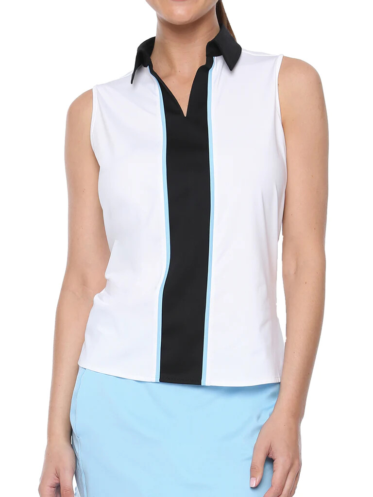 NWT BELYN KEY Chalk Sky Onyx Sandy Sleeveless Golf Shirt XS S M L XL XXL