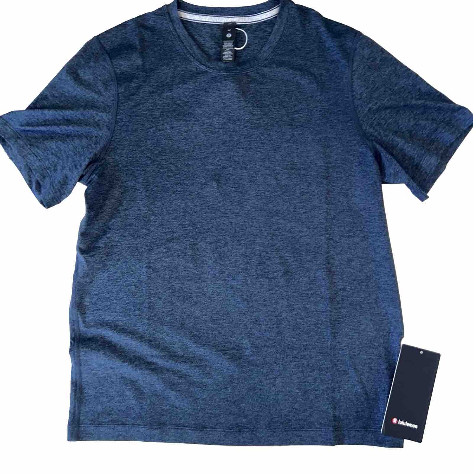 NWT💎LULULEMON💎SMALL (MENS)💎LICENSE TO TRAIN SHORT SLEEVE TEE💎HEATHERED NAVY