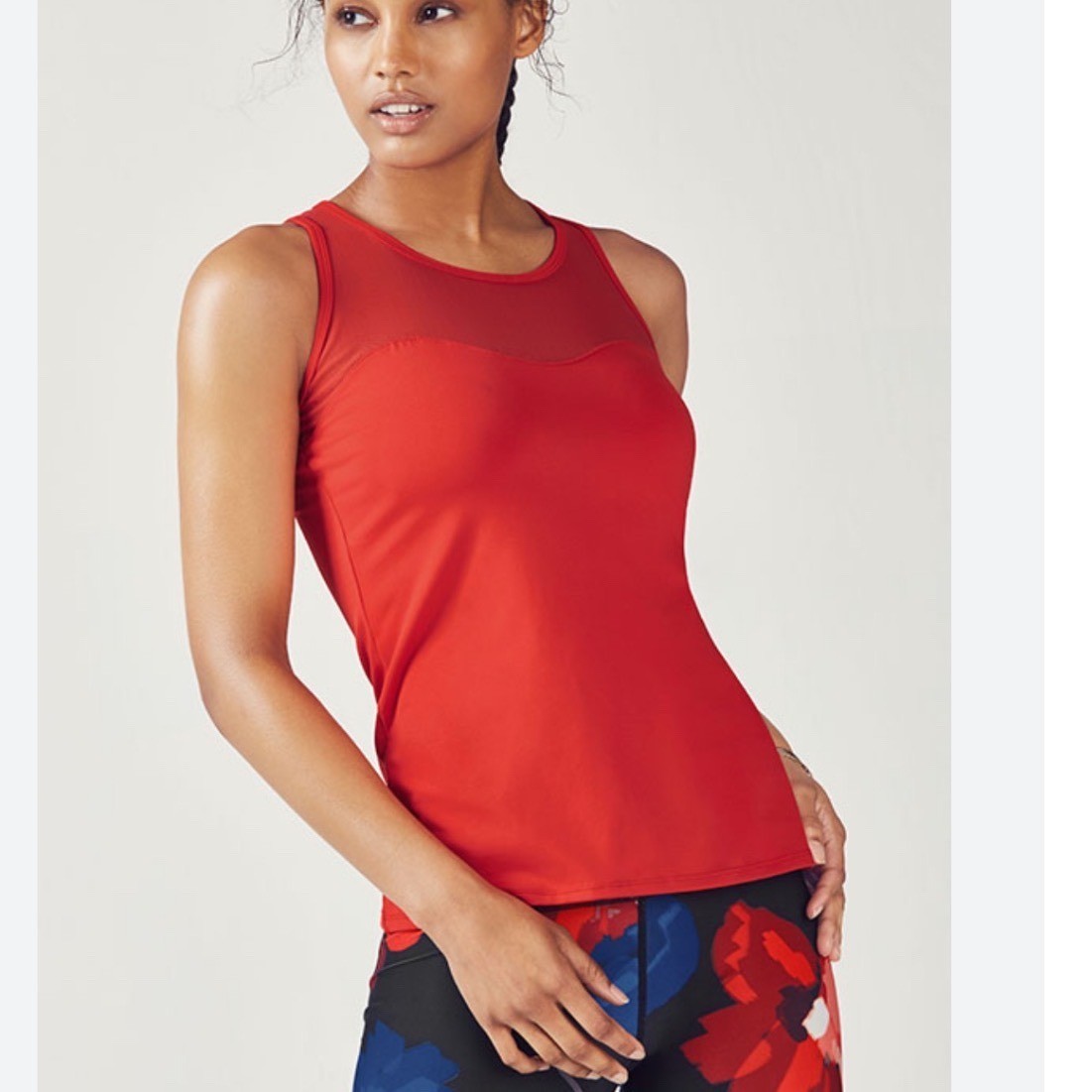 Fabletics Helena Tank Red Mesh Racerback Workout Top Small
