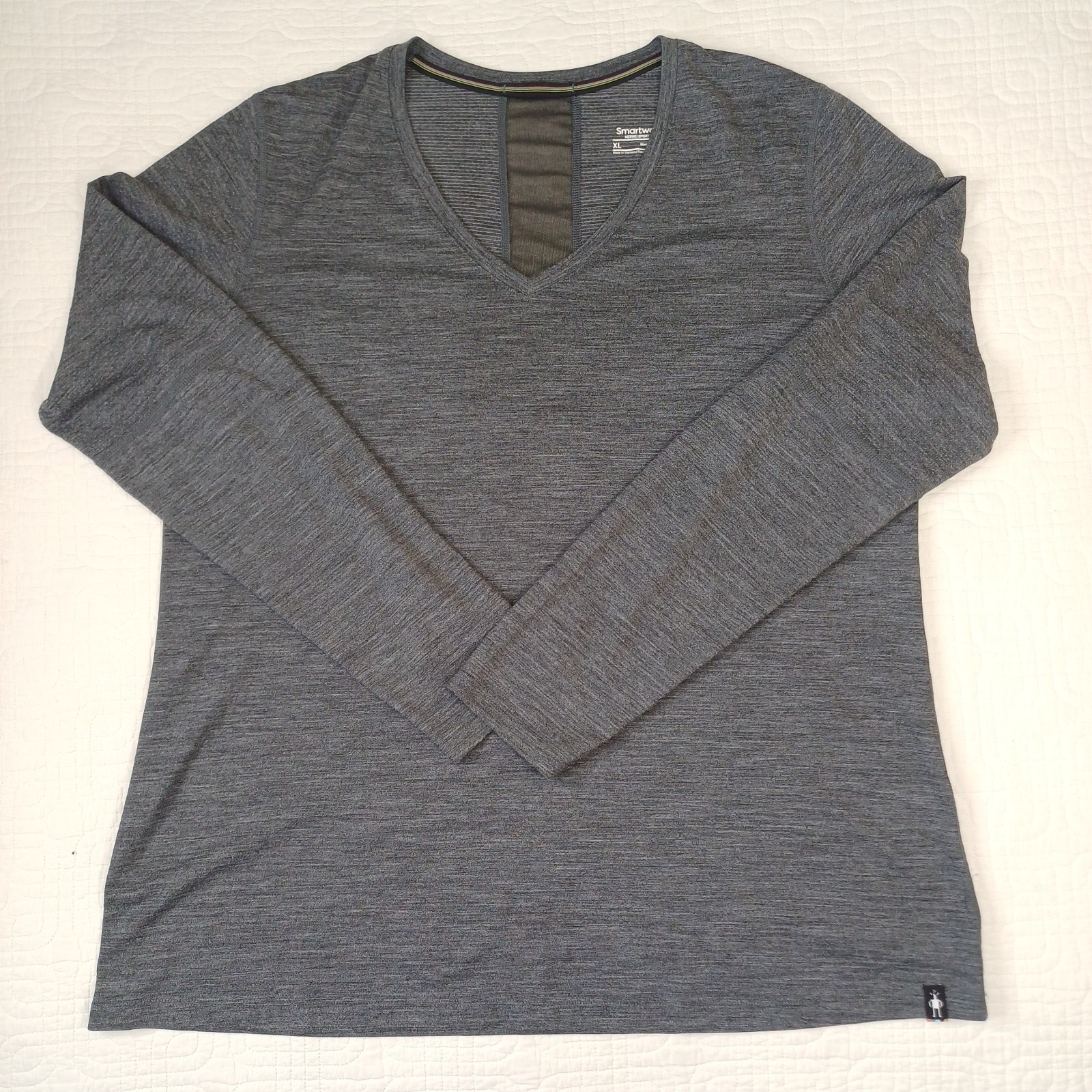 Smartwool 150 Merino Wool Base Layer Women Sz XL Grey Lightweight Top Breathable