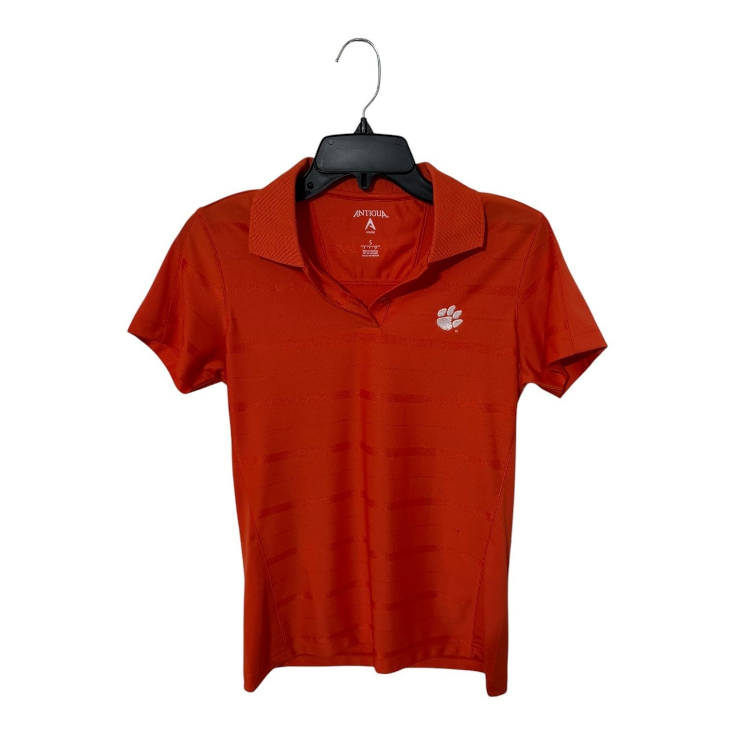 Antigua Clemson Tigers Womens Orange Performance Polo Shirt Small 100054